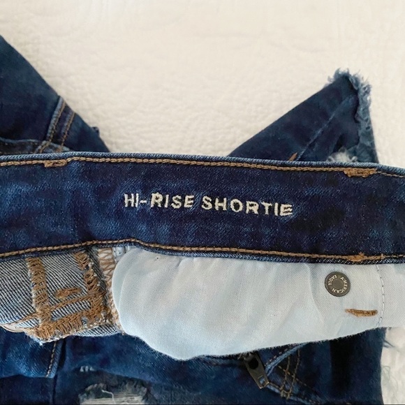American Eagle Hi Rise Shortie Distressed Shorts - Picture 3 of 12